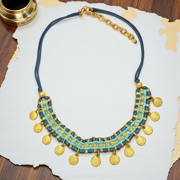 🆕️Handcrafted Indian Shell Charm Necklace Boho Chic Statement Artisan Jewelry - Picture 11 of 12